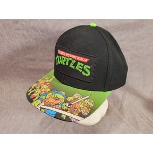 Teenage Mutant Ninja Turtles Snapback Hat Black Green Nickelodeon 2023 TMNT